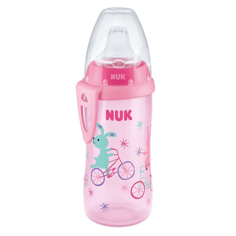 Cana Nuk Active 300 ml cu adaptor silicon de la 12 luni roz – imaginea 2