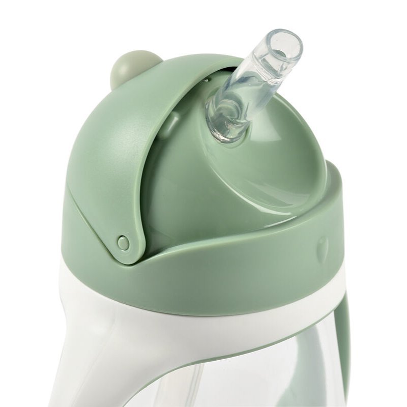 Cana cu pai din tritan Beaba 300 ml Sage Green – imaginea 2