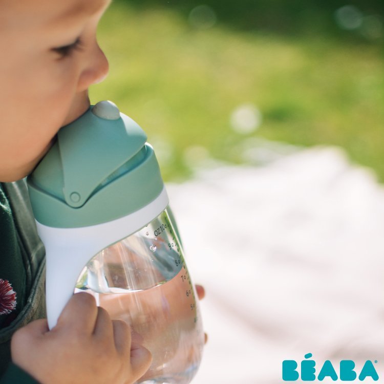 Cana cu pai din tritan Beaba 300 ml Sage Green – imaginea 4