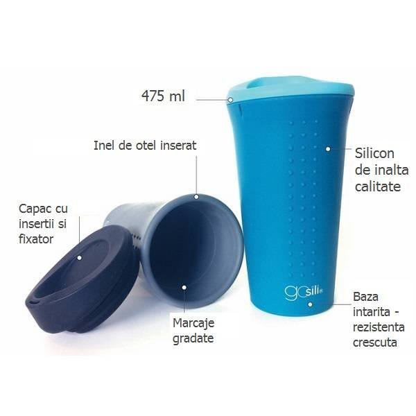 Cana multifunctionala din silicon GoSili Royal Blue – imaginea 2