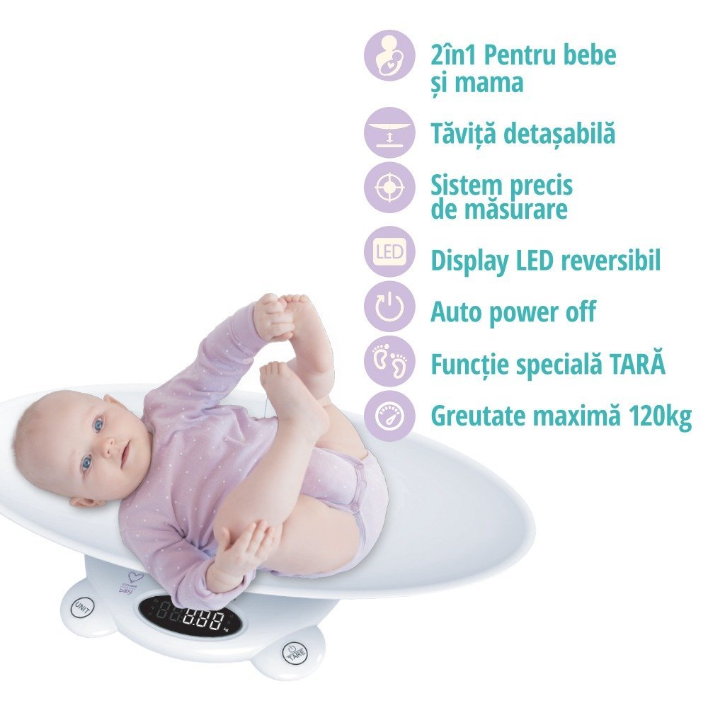 Cantar digital corporal 2in1 Easycare Baby pentru bebe si mama – imaginea 2