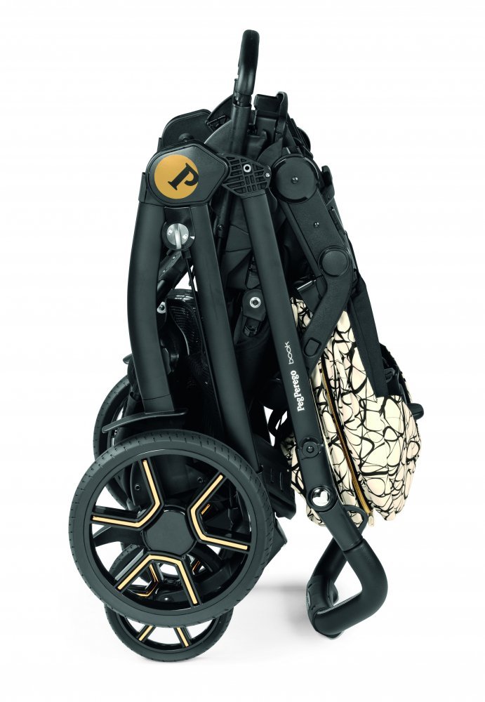 Carucior 3 in 1 Peg Perego Book Lounge 0 – 22 kg Graphic Gold Negru Bej i-Size – imaginea 5