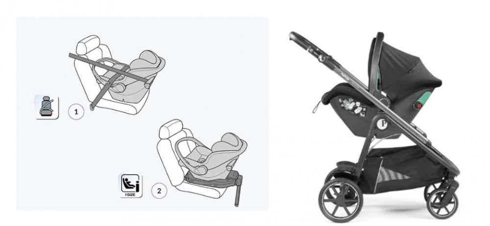 Carucior 3 in 1 Peg Perego Veloce SLK 0 – 22 kg 500 negrugri i-Size – imaginea 2