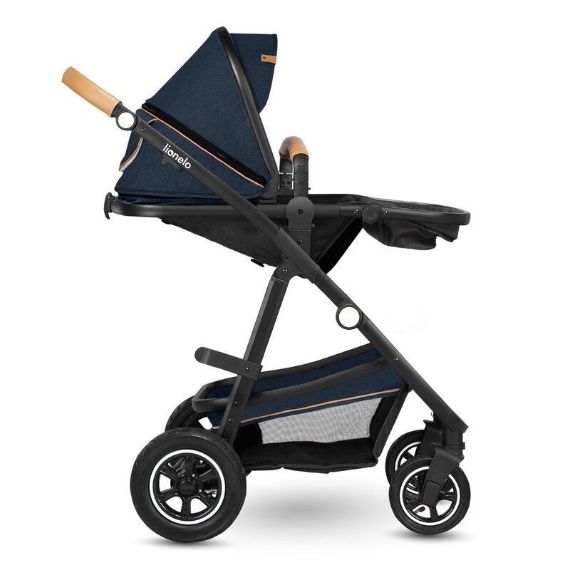Carucior Lionelo Amber 2 in 1 Cadru aluminiu, Cu landou intarit si salteluta moale, Reversibil, Maner ajustabil, Huse pentru picioare, ploaie, Plasa de tantari, Geanta parinti, Sarcina maxima 22 kg, Standard de siguranta EN18 – imaginea 2