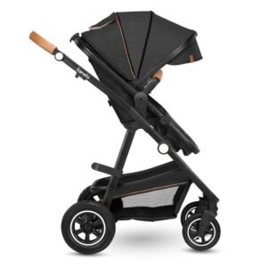 Carucior Lionelo Amber 2 in 1 Cadru aluminiu, Cu landou intarit si salteluta moale, Reversibil, Maner ajustabil, Huse pentru picioare, ploaie, Plasa de tantari, Geanta parinti, Sarcina maxima 22 kg, Standard de siguranta EN18
