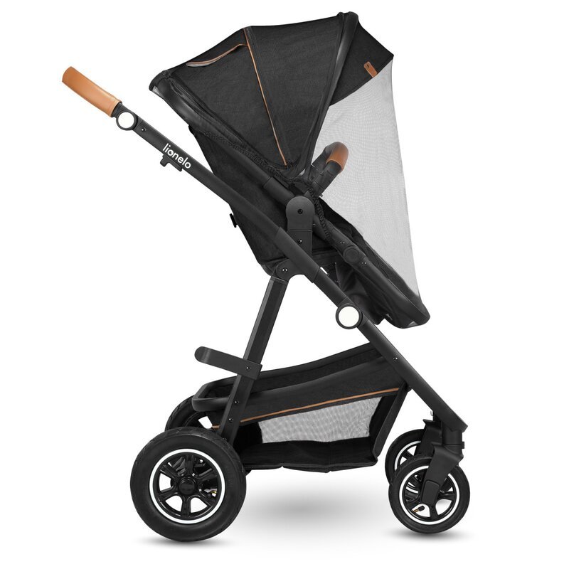 Carucior Lionelo Amber 2 in 1 Cadru aluminiu, Cu landou intarit si salteluta moale, Reversibil, Maner ajustabil, Huse pentru picioare, ploaie, Plasa de tantari, Geanta parinti, Sarcina maxima 22 kg, Standard de siguranta EN18 – imaginea 6