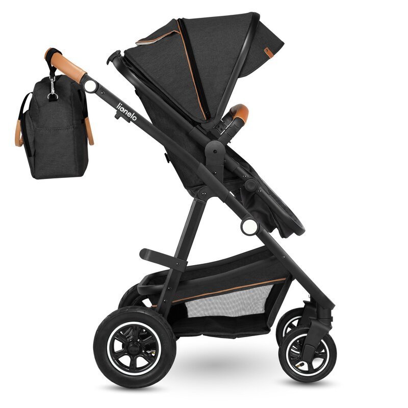 Carucior Lionelo Amber 2 in 1 Cadru aluminiu, Cu landou intarit si salteluta moale, Reversibil, Maner ajustabil, Huse pentru picioare, ploaie, Plasa de tantari, Geanta parinti, Sarcina maxima 22 kg, Standard de siguranta EN18 – imaginea 7