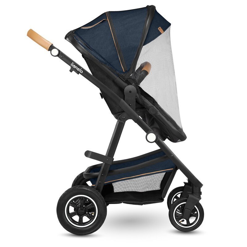 Carucior Lionelo Amber 3 in 1 Cadru aluminiu, Cu landou intarit si salteluta moale, Cu scoica auto testata ADAC, Reversibil, Cu accesorii, Geanta parinti, Sarcina maxima 22 kg, Standard de siguranta EN1888-1 EN1466 ECE R129, – imaginea 7