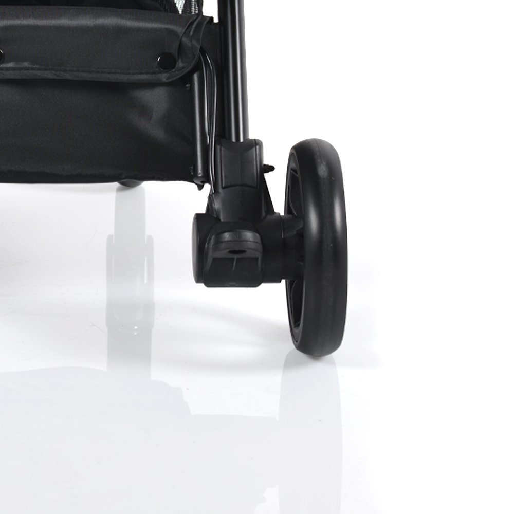Carucior sport Cangaroo Easy Fold Negru cu pliere compacta Autofold,pana la 22kg,cadru din aluminiu,pozitie de somn,roti EVA detasabile si husa de picioare inclusa – imaginea 4