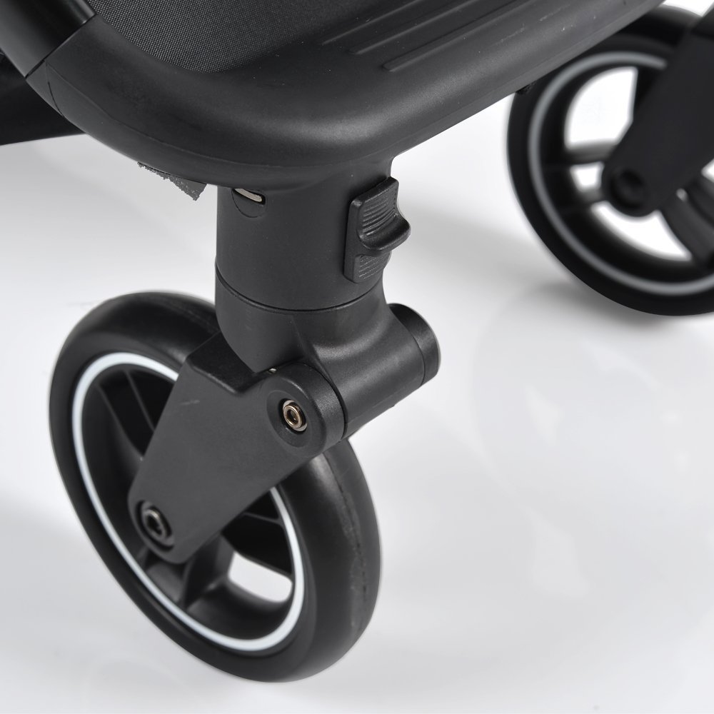 Carucior sport Cangaroo Easy Fold Negru cu pliere compacta Autofold,pana la 22kg,cadru din aluminiu,pozitie de somn,roti EVA detasabile si husa de picioare inclusa – imaginea 5