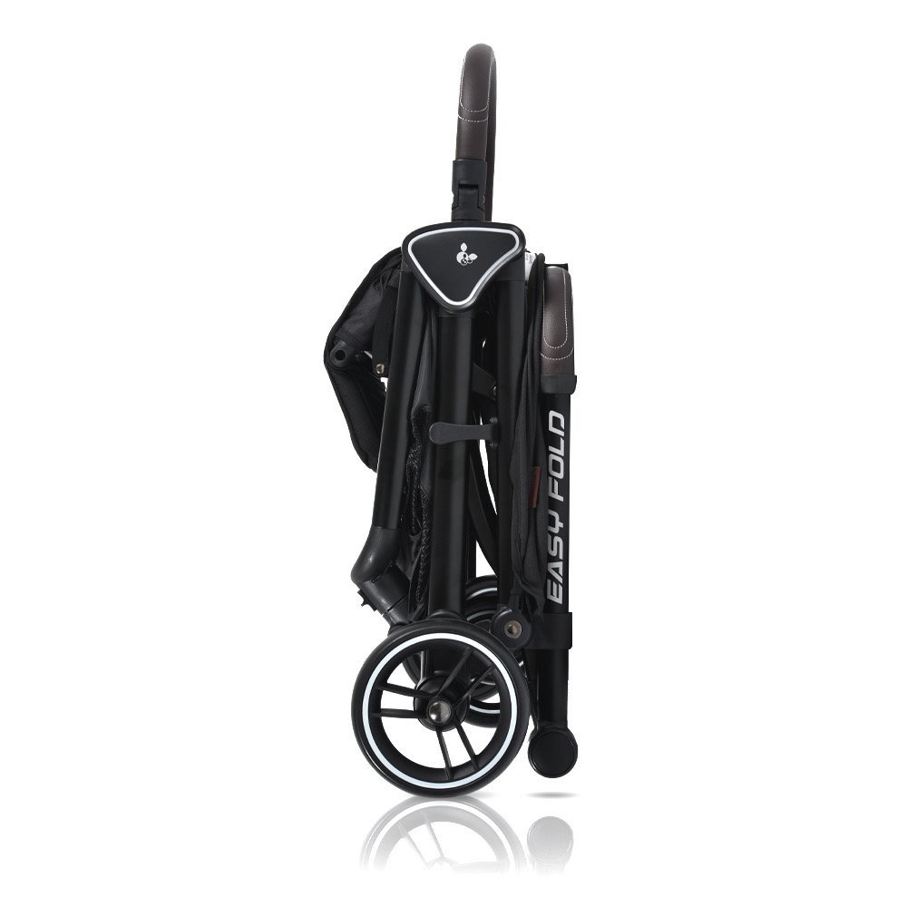 Carucior sport Cangaroo Easy Fold Negru cu pliere compacta Autofold,pana la 22kg,cadru din aluminiu,pozitie de somn,roti EVA detasabile si husa de picioare inclusa – imaginea 7