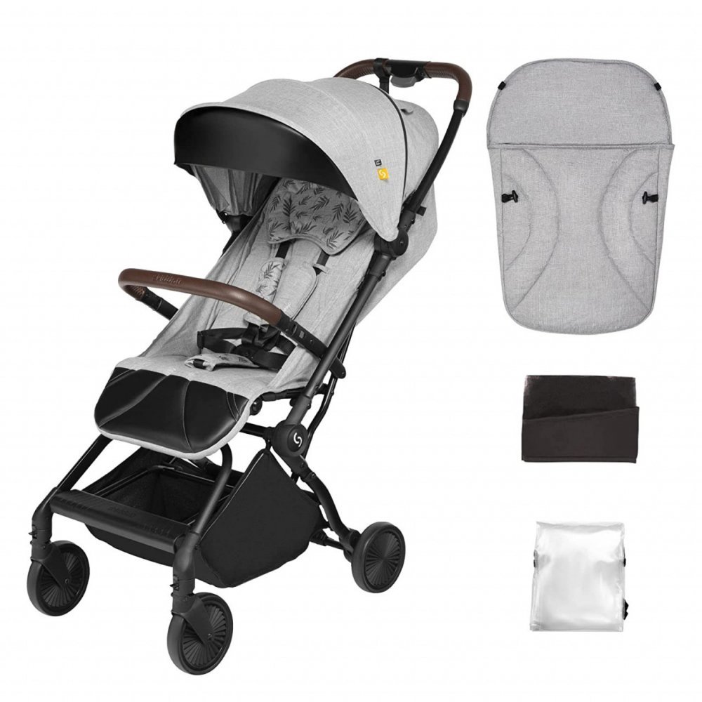 Carucior sport pliabil ultracompact pentru calatorii Espoo+ Normandic Dream Skiddou Gri – imaginea 8