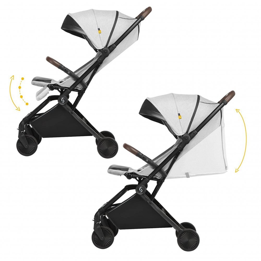 Carucior sport pliabil ultracompact pentru calatorii Espoo+ Normandic Dream Skiddou Gri – imaginea 5