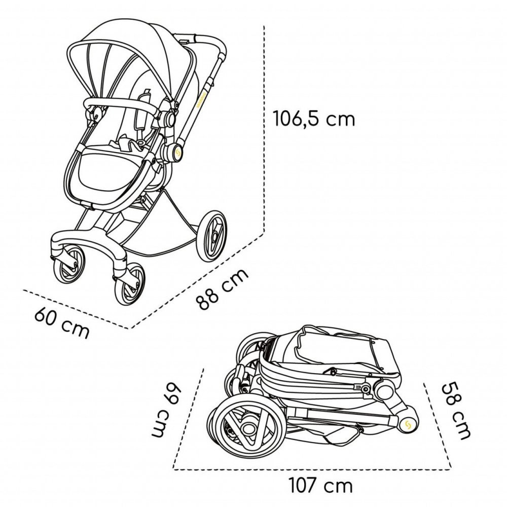 Carucior transformabil 2 in 1 Nasjo Skiddou Normandic Dream Gri – imaginea 2
