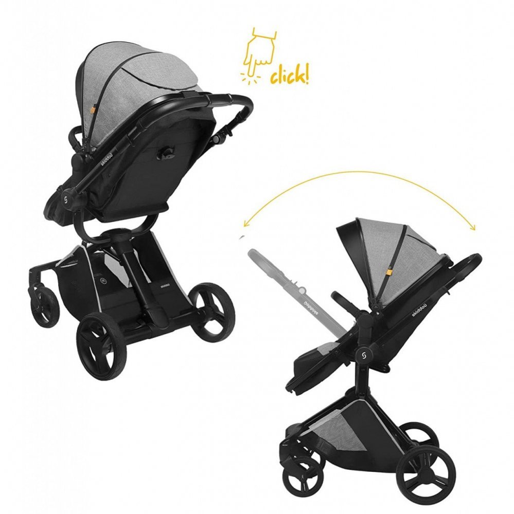 Carucior transformabil 2 in 1 Nasjo Skiddou Normandic Dream Gri – imaginea 4