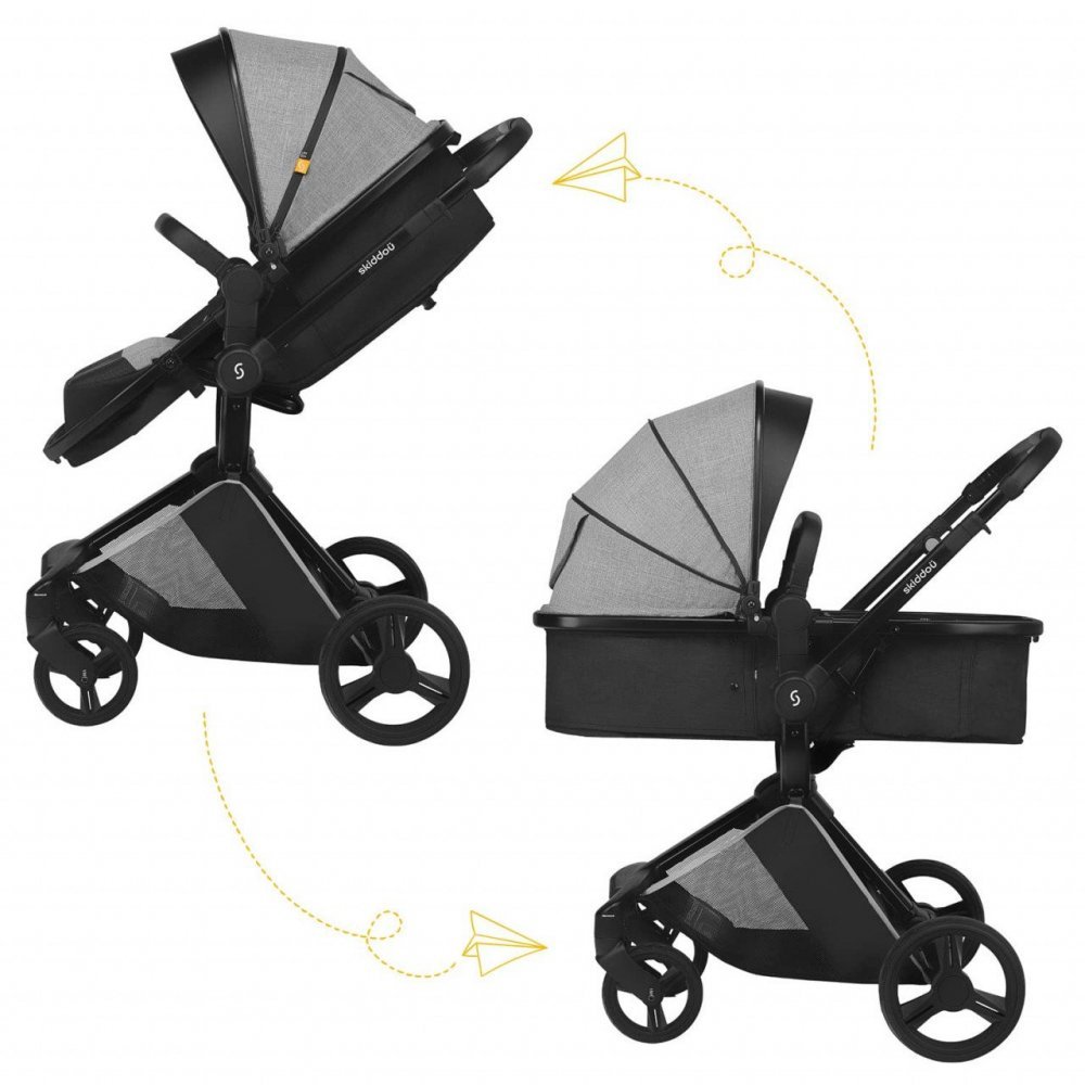 Carucior transformabil 2 in 1 Nasjo Skiddou Normandic Dream Gri – imaginea 5