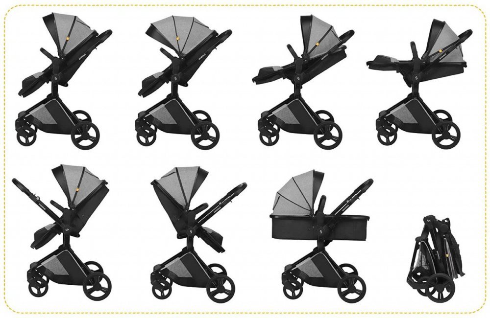 Carucior transformabil 2 in 1 Nasjo Skiddou Normandic Dream Gri – imaginea 7