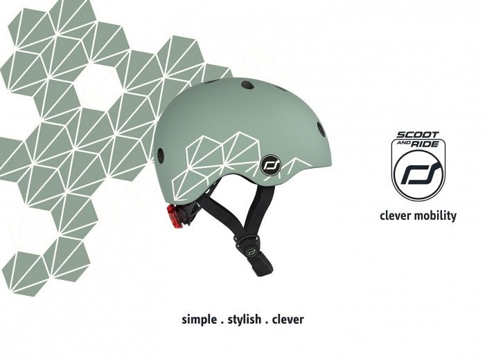 Casca de protectie pentru copii sistem de reglare magnetic cu led XXS-S 45-51 cm 1 an+ Green Lines Scoot Ride – imaginea 7