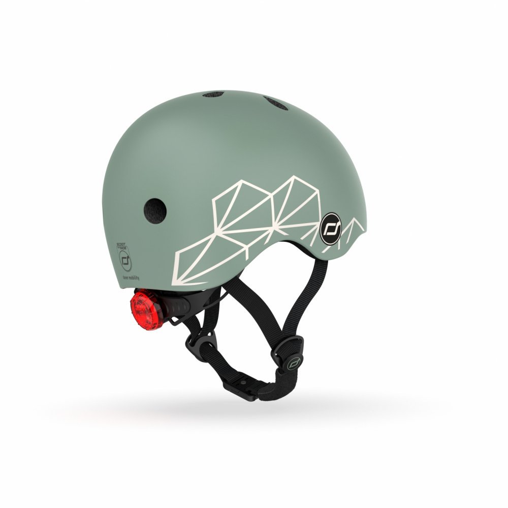 Casca de protectie pentru copii sistem de reglare magnetic cu led XXS-S 45-51 cm 1 an+ Green Lines Scoot Ride – imaginea 2