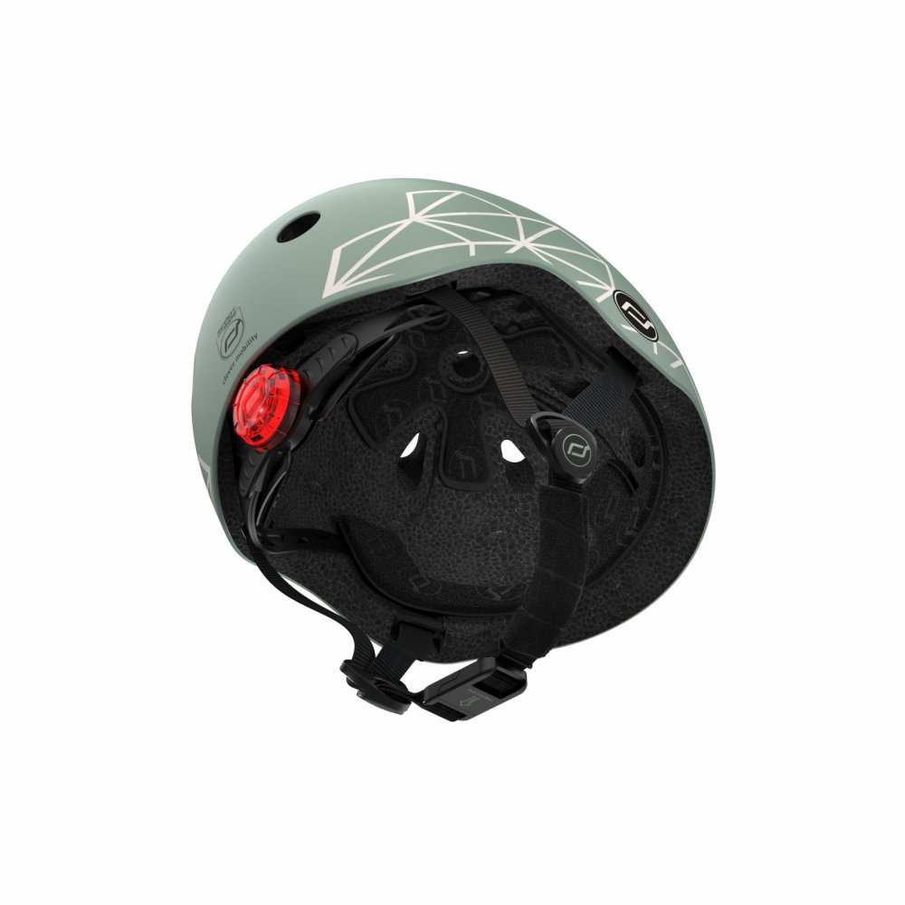 Casca de protectie pentru copii sistem de reglare magnetic cu led XXS-S 45-51 cm 1 an+ Green Lines Scoot Ride – imaginea 5