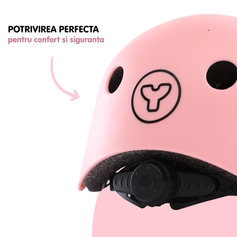 Casca protectie Yvolution 44-52 cm pink – imaginea 2