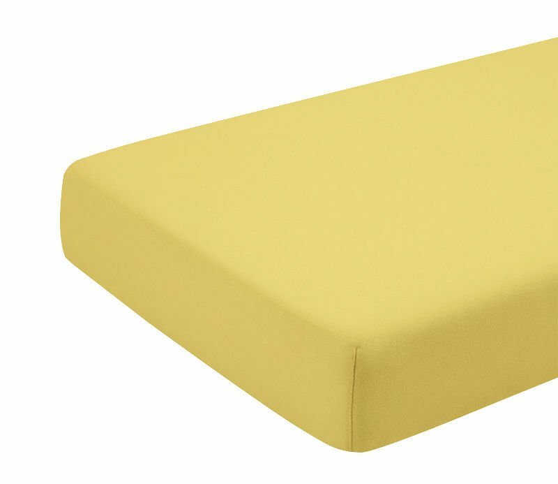 Cearceaf galben KidsDecor cu elastic din bumbac 60 x 120 cm – imaginea 2
