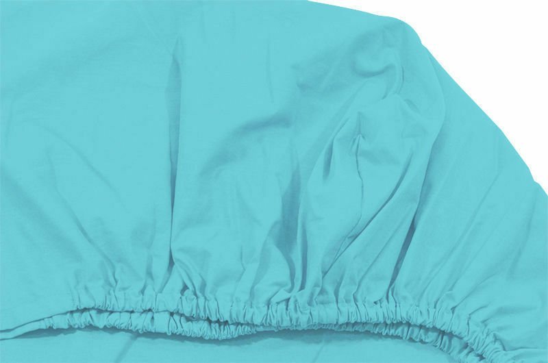 Cearceaf turcoaz KidsDecor cu elastic din bumbac 70 x 140 cm