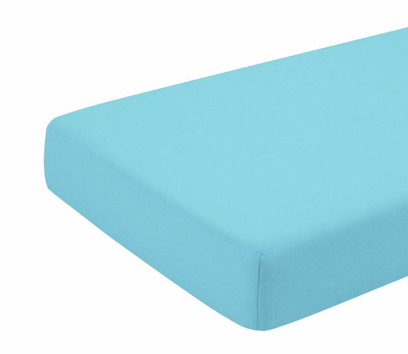 Cearceaf turcoaz KidsDecor cu elastic din bumbac 70 x 140 cm – imaginea 2