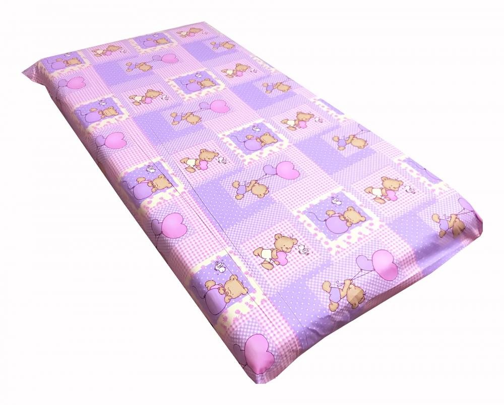 Cearsaf cu elastic pe colt 120×60 cm Ursuleti pe roz