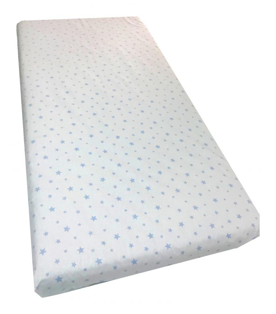 Cearsaf cu elastic pe colt 140×70 cm Stelute pe alb