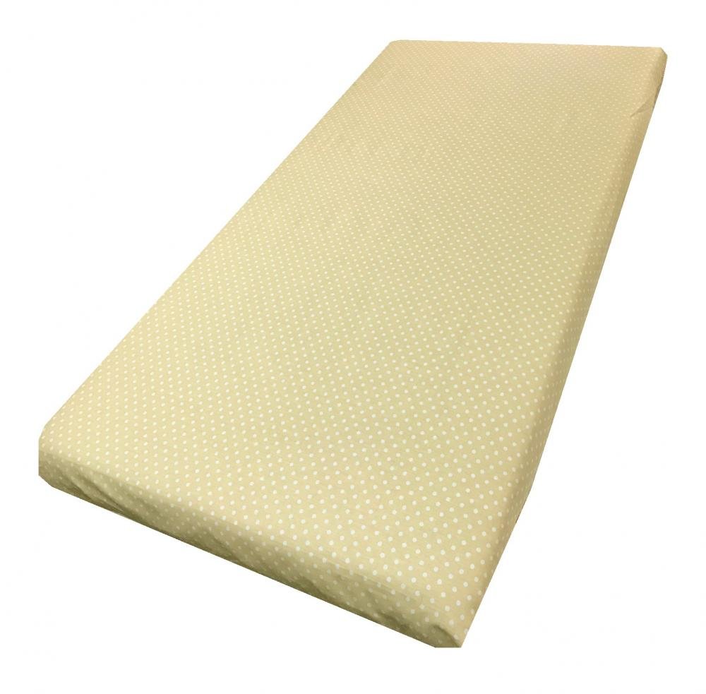 Cearsaf cu elastic roata 120×60 cm Buline albe pe crem