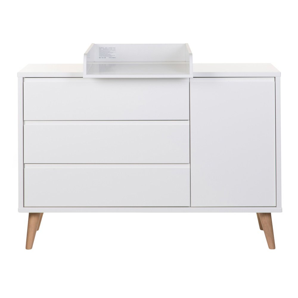 Comoda Childhome Retro Rio 133x50x90 cm cu masa de infasat Mdf Alb – imaginea 5