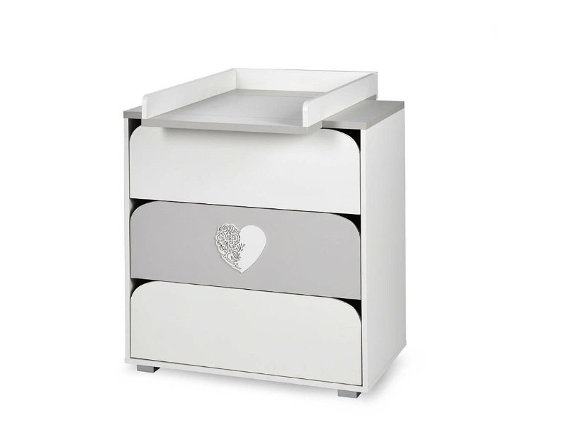 Comoda copii Klups Nel Heart Alb Gri – imaginea 2