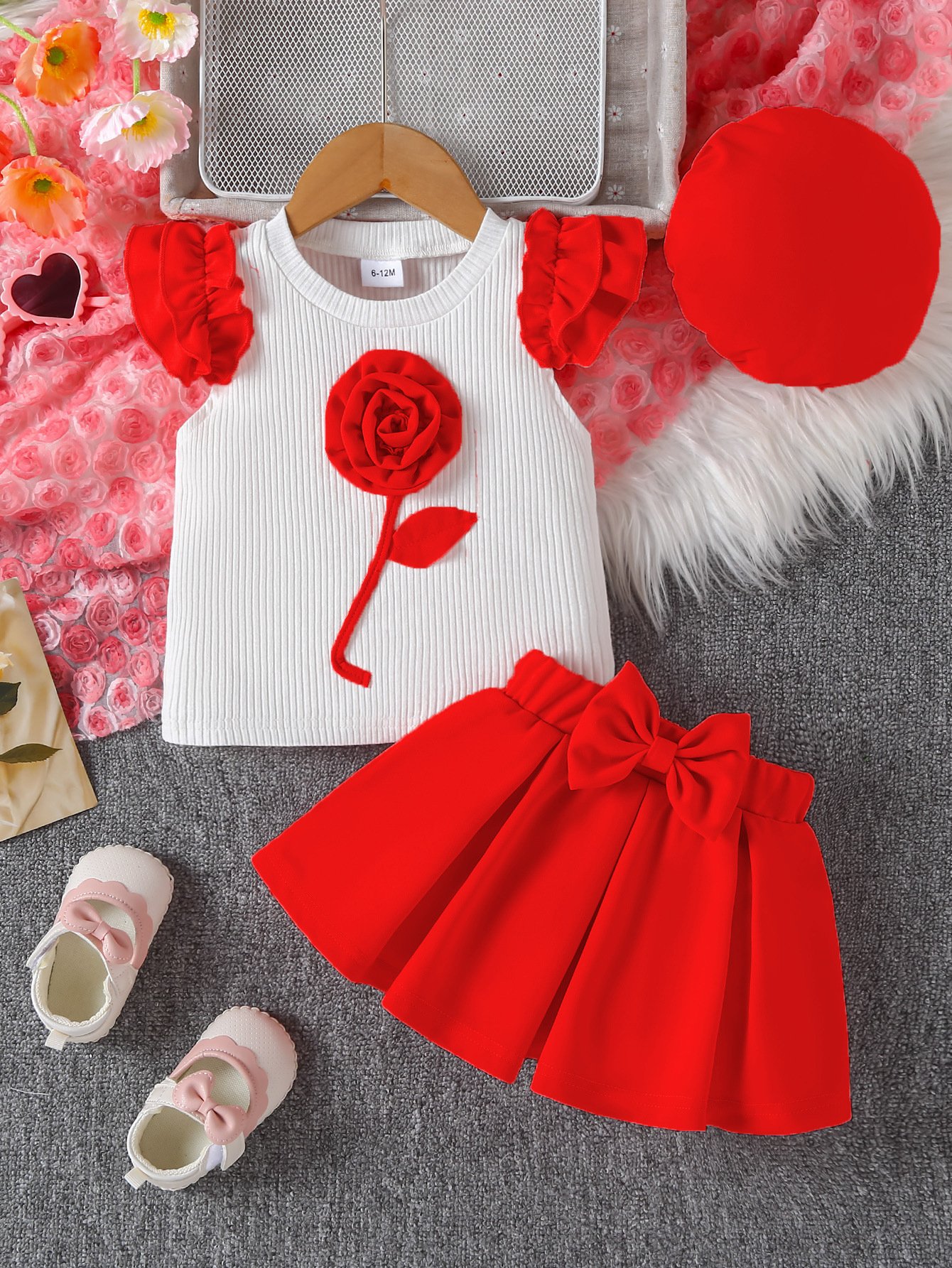 Set Fetite 3 Piese Rosu Iulia – 2-3 ani – imaginea 3