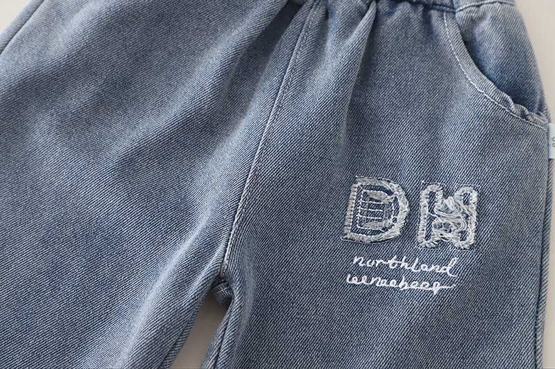 Compleu Băieți 3 Piese Gri – Vestă Denim, Hanorac și Blugi – 12-18 luni – imaginea 3