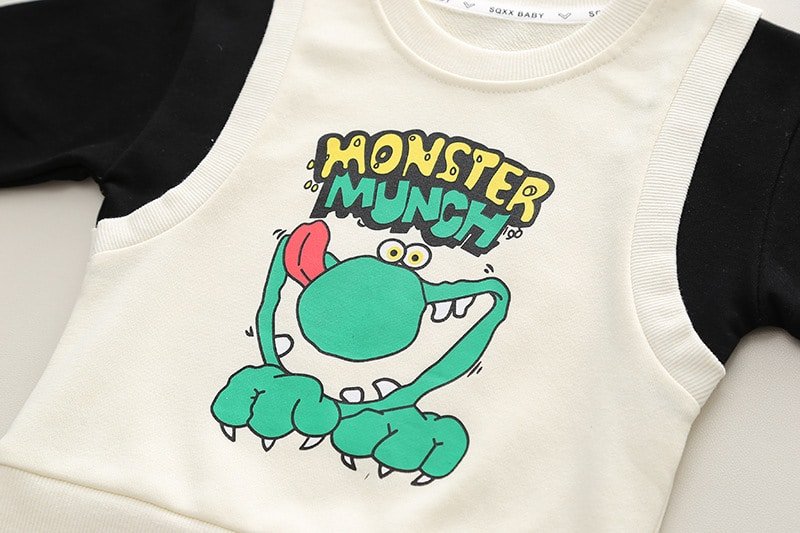 Compleu Negru Baieti Monster – 12-18 luni – imaginea 6