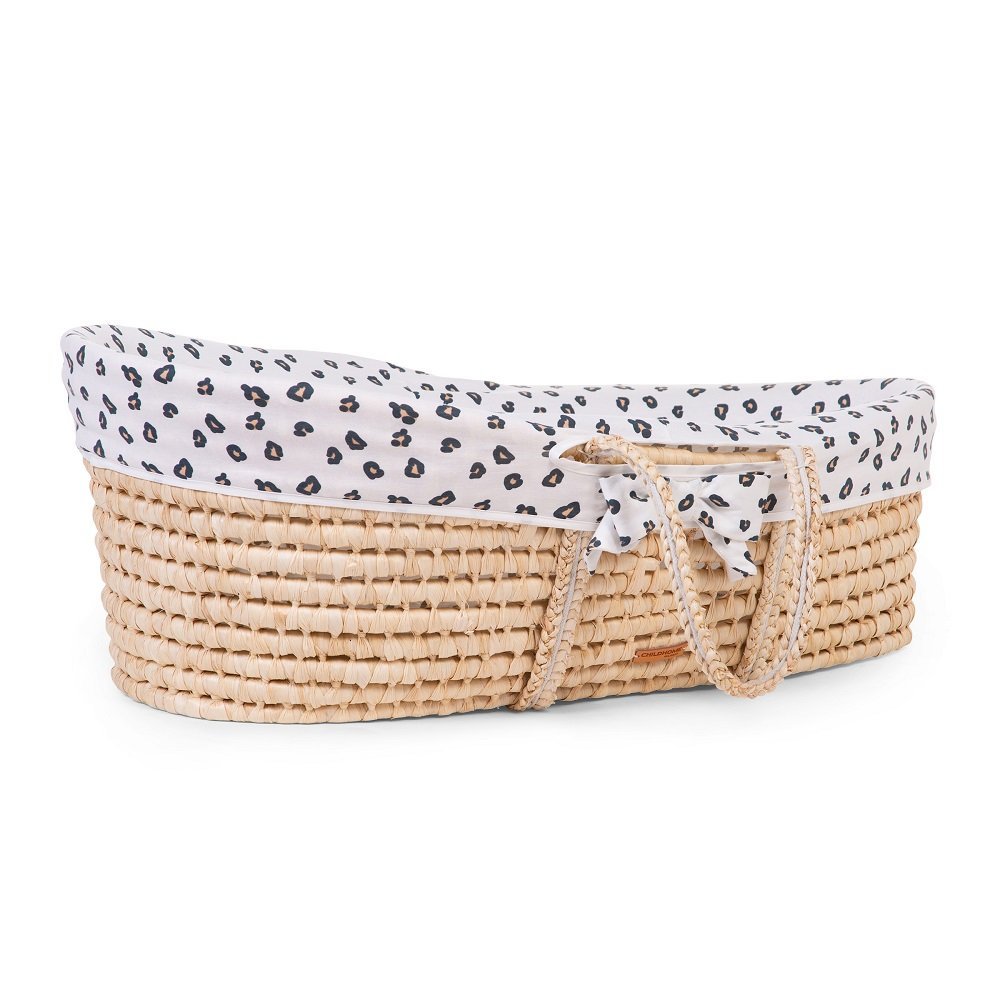 Cos bebe Childhome Moise Leopard din coji de porumb cu saltea husa jerse detasabila si lavabila, usor de transportat, dimensiuni  84 x 47 x 29 cm – imaginea 4