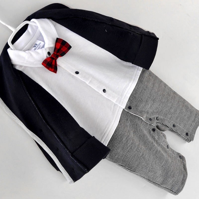 Costum Baieti negru Micul-Print – 6-9 luni – imaginea 8