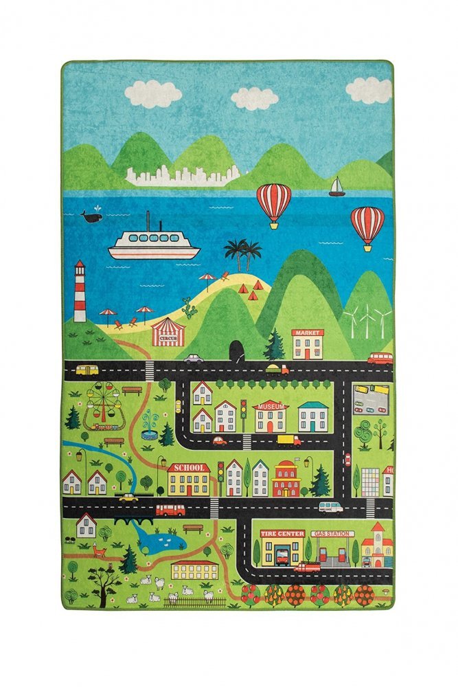 Covor antiderapant pentru copii Happy City 150×200 cm – imaginea 4