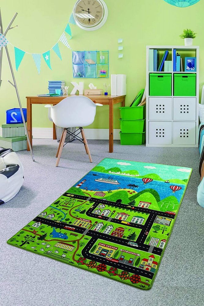 Covor antiderapant pentru copii Happy City 150×200 cm – imaginea 3