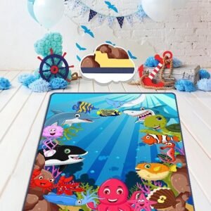 Covor antiderapant pentru copii Aquarium 150x200 cm