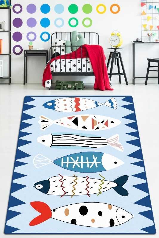 Covor de bucatarie antiderapant 80×150 cm Le Poisson