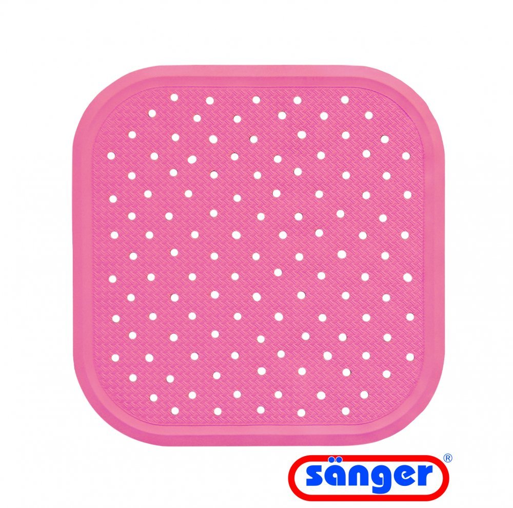 Covoras antiderapant de dus cu ventuze pentru fixare 56×56 cm roz