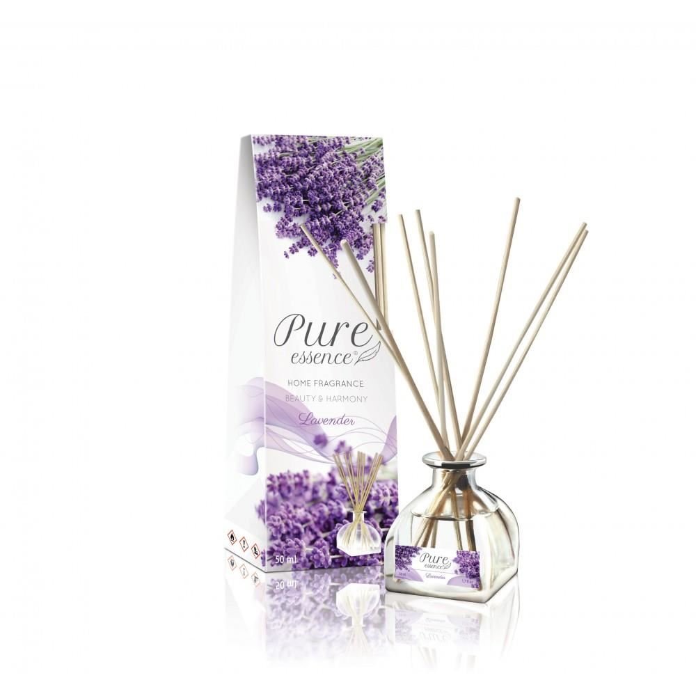 Difuzor cu betisoare parfumate Pure Essence, Lavanda, Revers, 50 ml