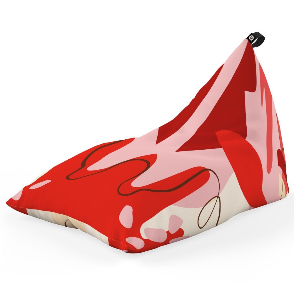 Fotoliu Puf Bean Bag tip Lounge Abstract jungle rosu – imaginea 5