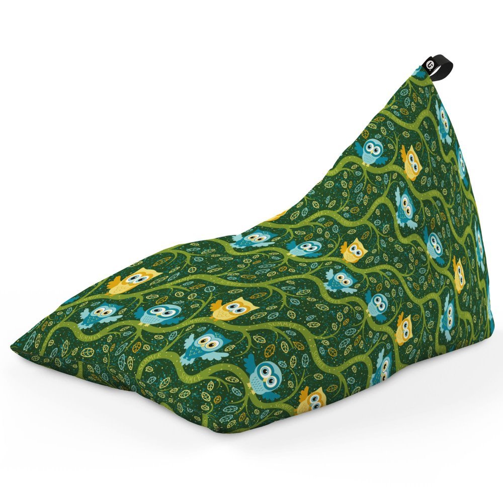 Fotoliu Puf Bean Bag tip Lounge Bufnite verde – imaginea 5