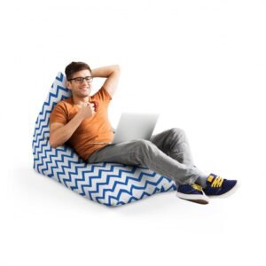 Fotoliu Puf Bean Bag tip Lounge Chevron classic blue