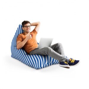 Fotoliu Puf Bean Bag tip Lounge Diagonal stripes blue