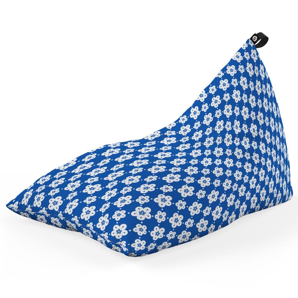 Fotoliu Puf Bean Bag tip Lounge Oriental cherry flowers blue – imaginea 5