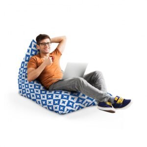Fotoliu Puf Bean Bag tip Lounge Oriental stars blue